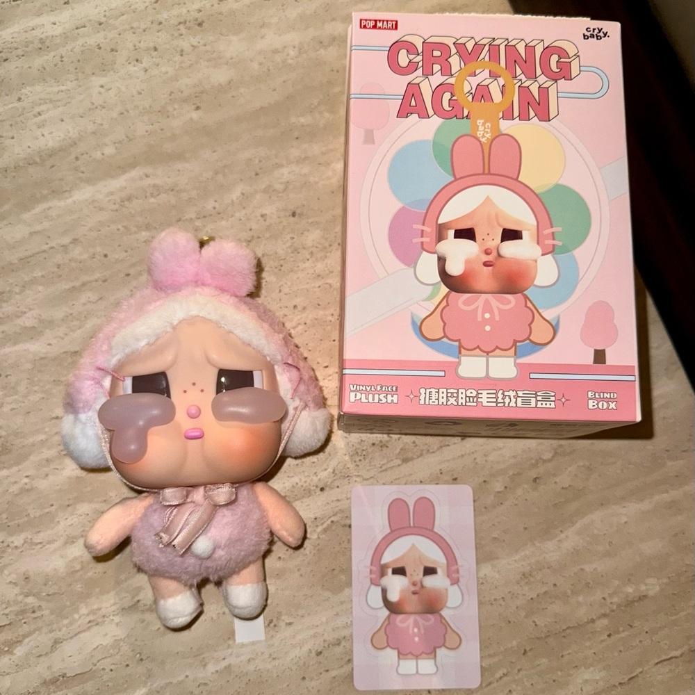 POP MART CRYBABY Crying Again Series-Vinyl Face Plush I’ll Give You All My Love